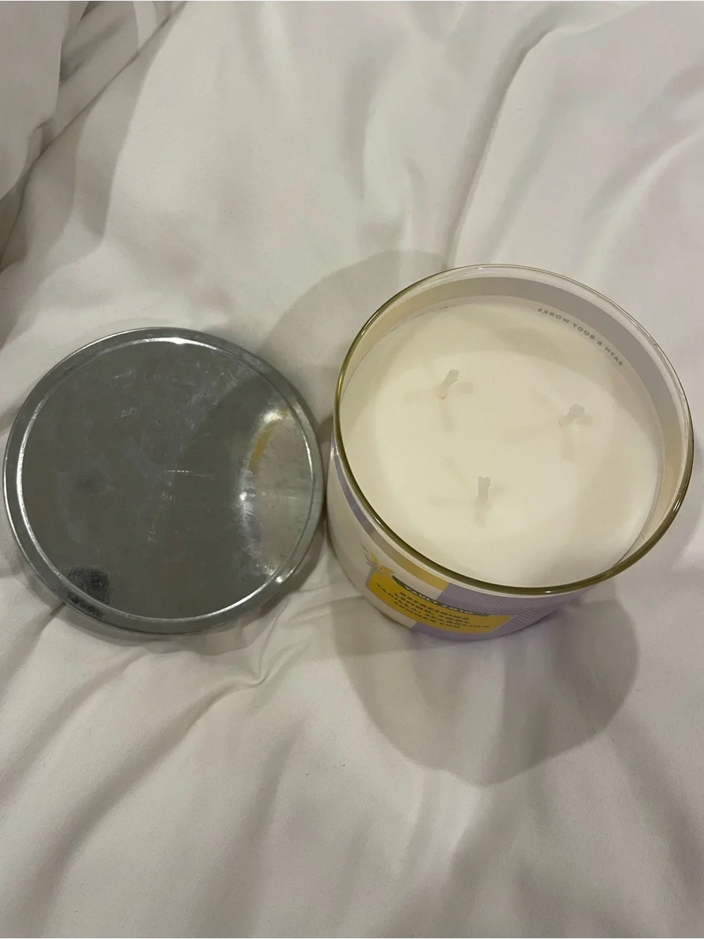 BBW Lemon Vanilla 3 Wick Candle